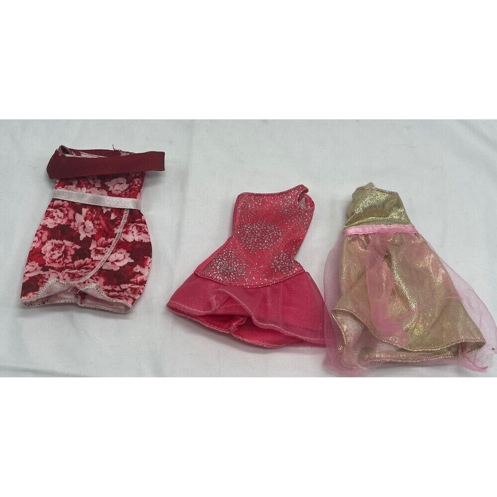 Barbie  Lot of 3 Dresses Hot Pink